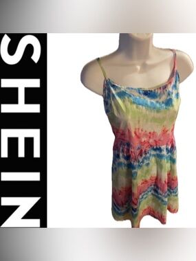 ‼️FREE WITH PURCHASE ‼️ SHEIN Tie Dye Dress 🩵💚🩷